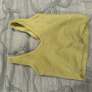 UO Yellow Textured Crop Top